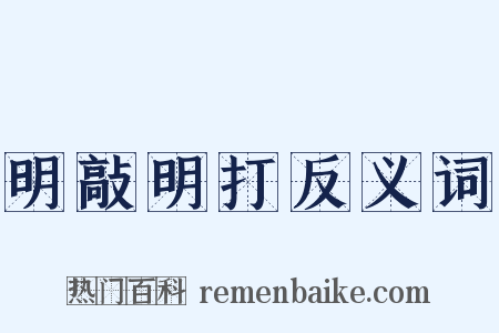 明敲明打反义词是什么意思的图片